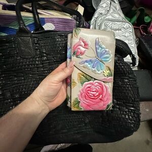 Anuschka Multicolor Floral Butterfly Wallet